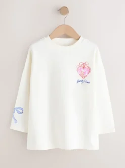 White Charm Long Sleeve Sequin Top (3-16yrs)