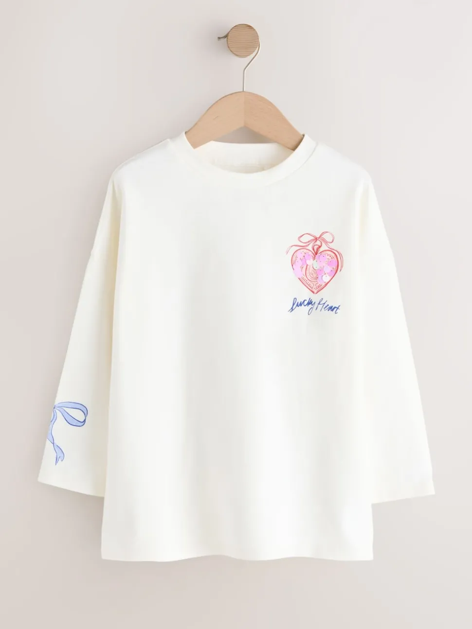 White Charm Long Sleeve Sequin Top (3-16yrs)