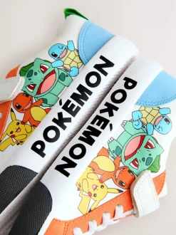 White Colourblock Pokemon Elastic Lace Trainers