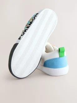 White Colourblock Pokemon Elastic Lace Trainers