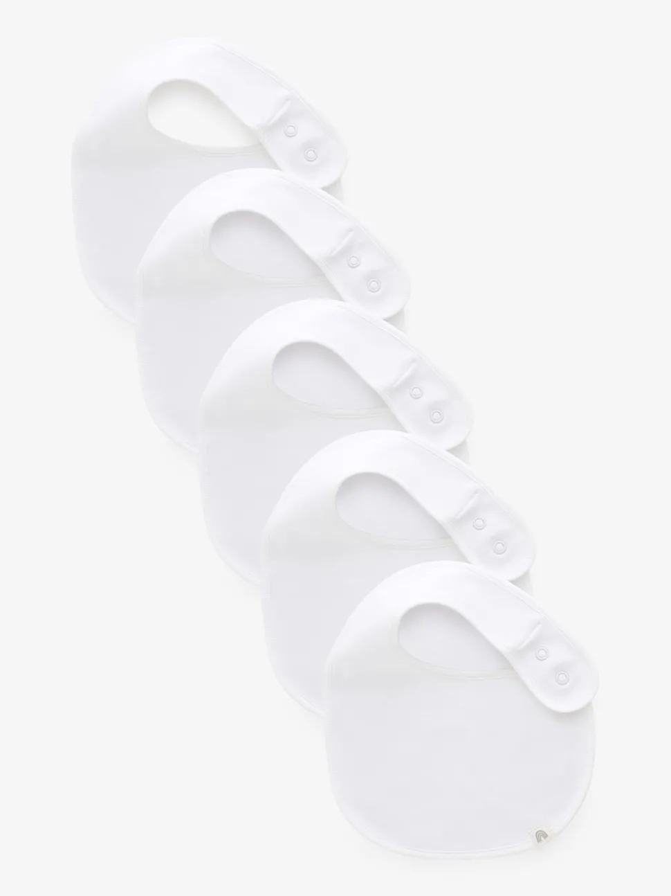 White 100% Cotton Baby Bibs 5 Pack