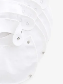 White 100% Cotton Baby Bibs 5 Pack