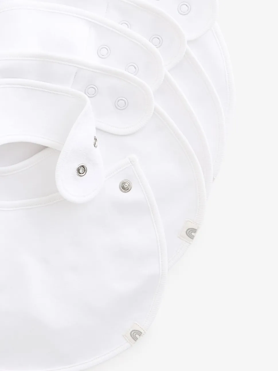 White 100% Cotton Baby Bibs 5 Pack