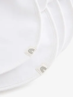 White 100% Cotton Baby Bibs 5 Pack