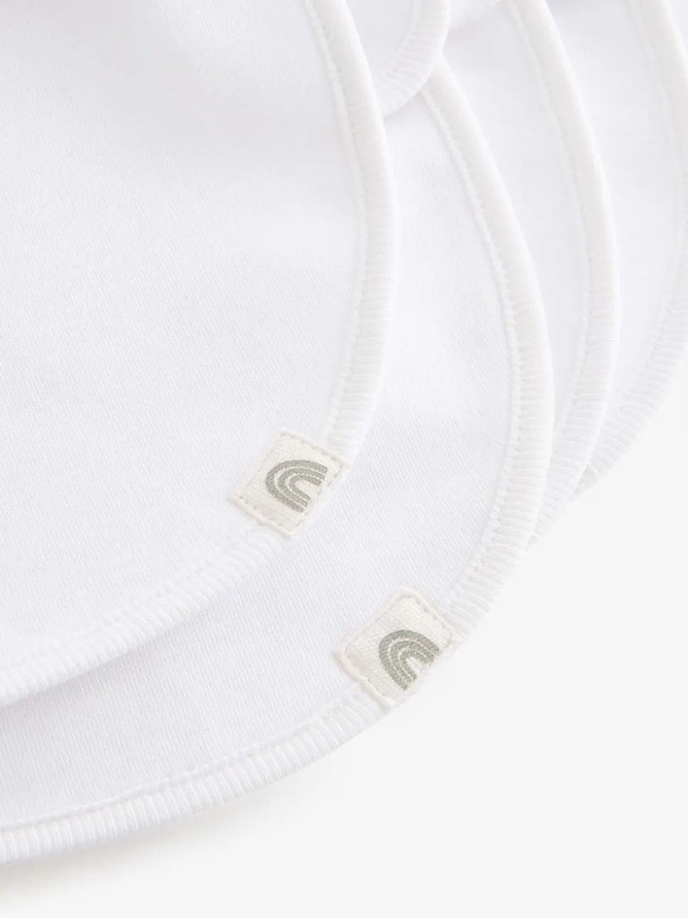White 100% Cotton Baby Bibs 5 Pack