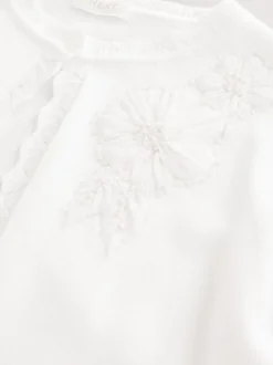 White 100% Cotton Embellished Occasion Cardigan (3-16yrs)
