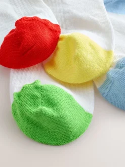 White Cotton Rich Ribbed Ankle Socks 4 Pack