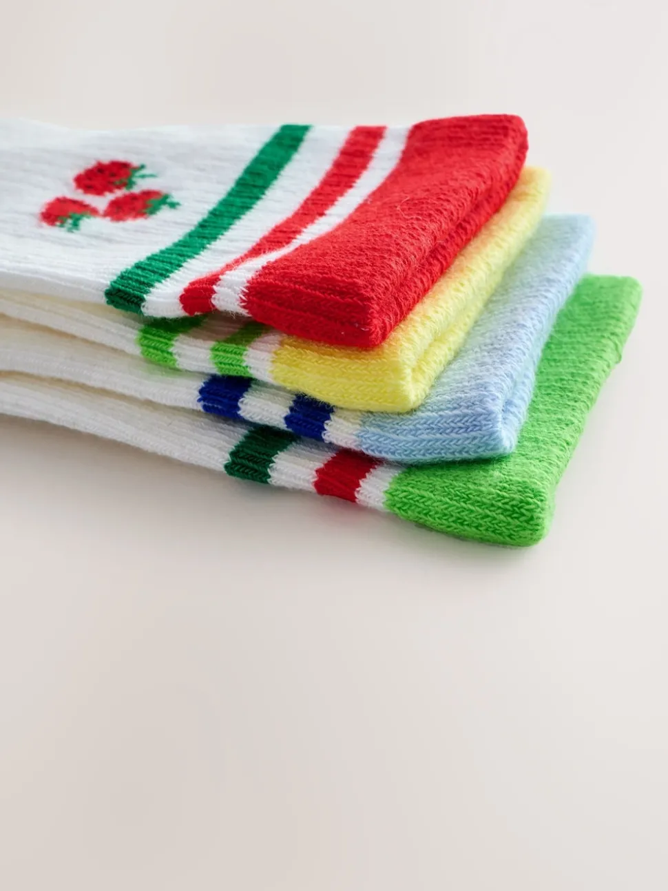 White Cotton Rich Ribbed Ankle Socks 4 Pack
