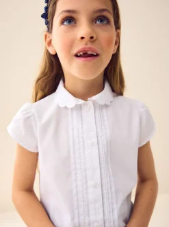 White Cotton Rich Scalloped Collar School Shirt (3-14yrs)