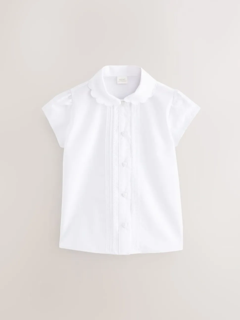 White Cotton Rich Scalloped Collar School Shirt (3-14yrs)