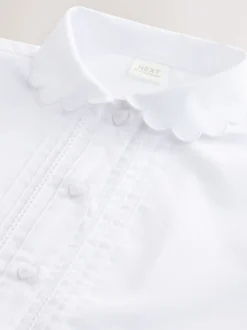 White Cotton Rich Scalloped Collar School Shirt (3-14yrs)