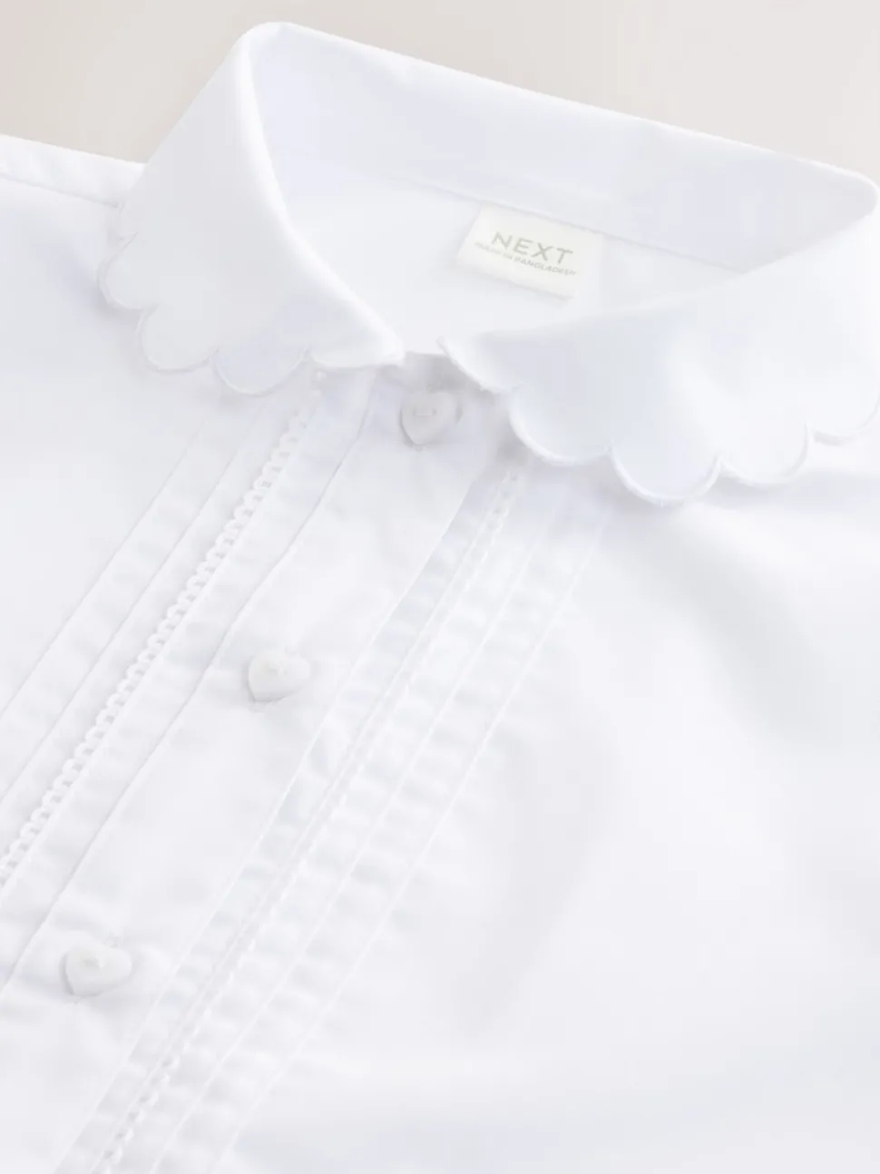 White Cotton Rich Scalloped Collar School Shirt (3-14yrs)
