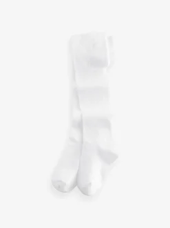 White Cotton Rich School Tights