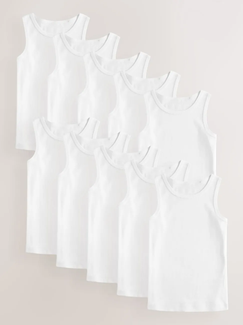 White 100% Cotton Vests 10 Pack (1.5-16yrs)