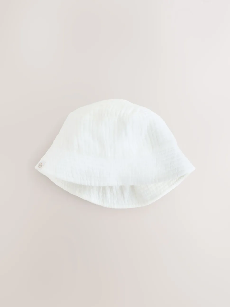 White Crinkle Baby Bucket Hat