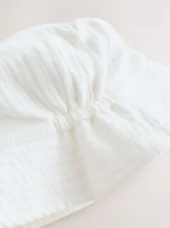 White Crinkle Baby Bucket Hat