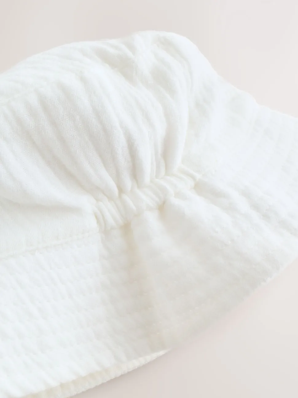 White Crinkle Baby Bucket Hat