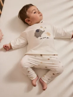 White Delicate Safari Top and Leggings Baby Set (0mths-2yrs)