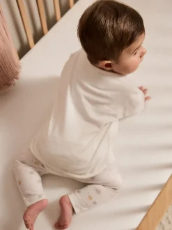 White Delicate Safari Top and Leggings Baby Set (0mths-2yrs)