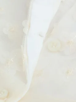 White 3D Flowers Baby Occasion Dress (0mths-2yrs)