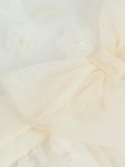 White 3D Flowers Baby Occasion Dress (0mths-2yrs)