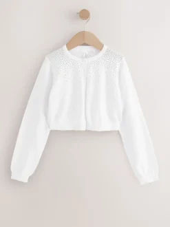 White Diamante Occasion Shrug (3-16yrs)
