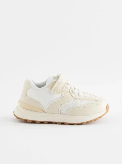 White Elastic Lace Touch Fastening Trainers