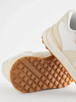 White Elastic Lace Touch Fastening Trainers