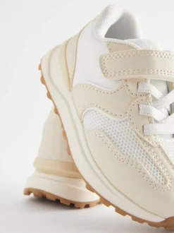 White Elastic Lace Touch Fastening Trainers