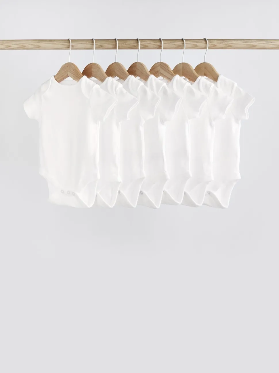 White Essential 7 Pack Short Sleeve Bodysuits