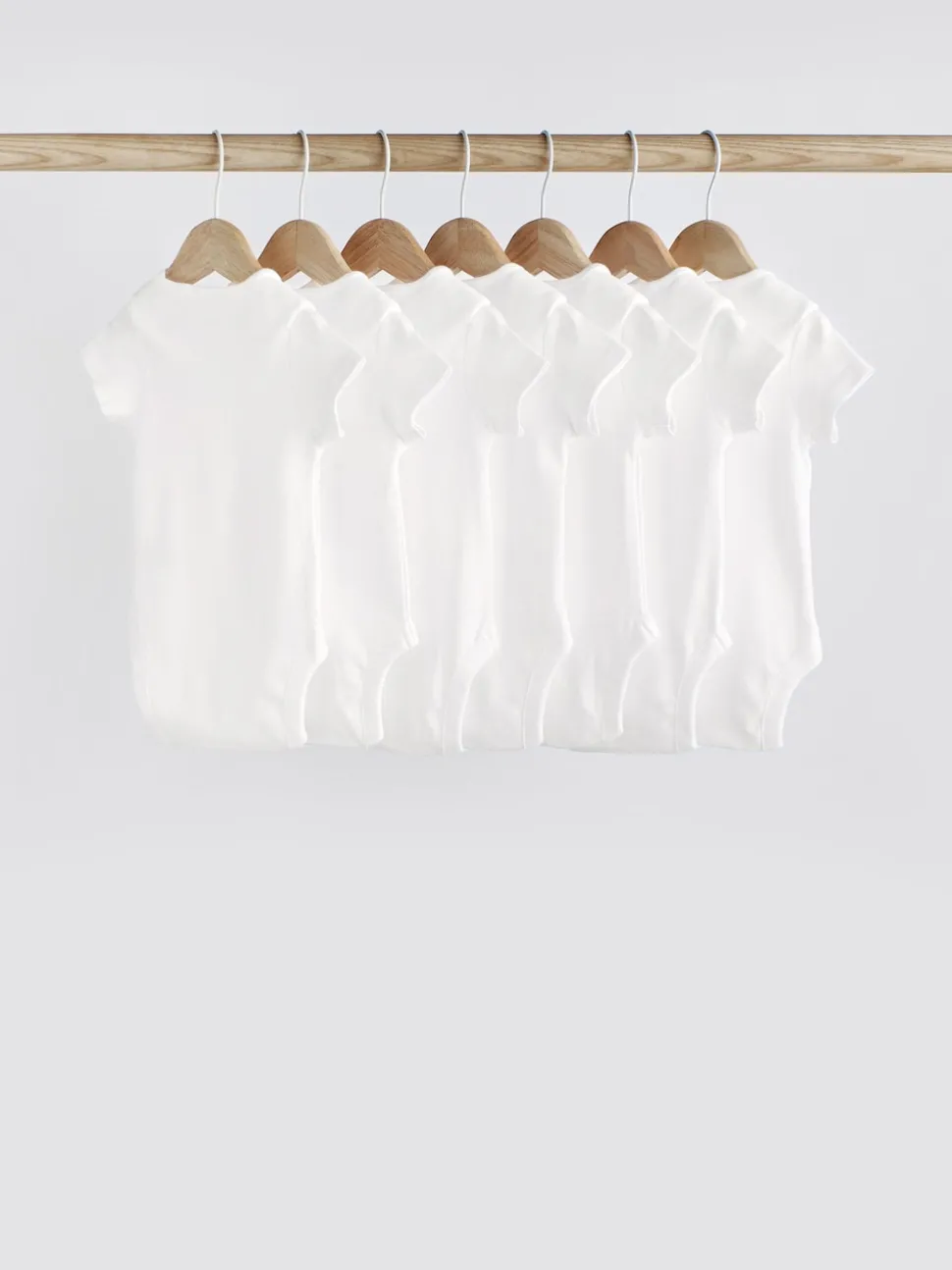 White Essential 7 Pack Short Sleeve Bodysuits