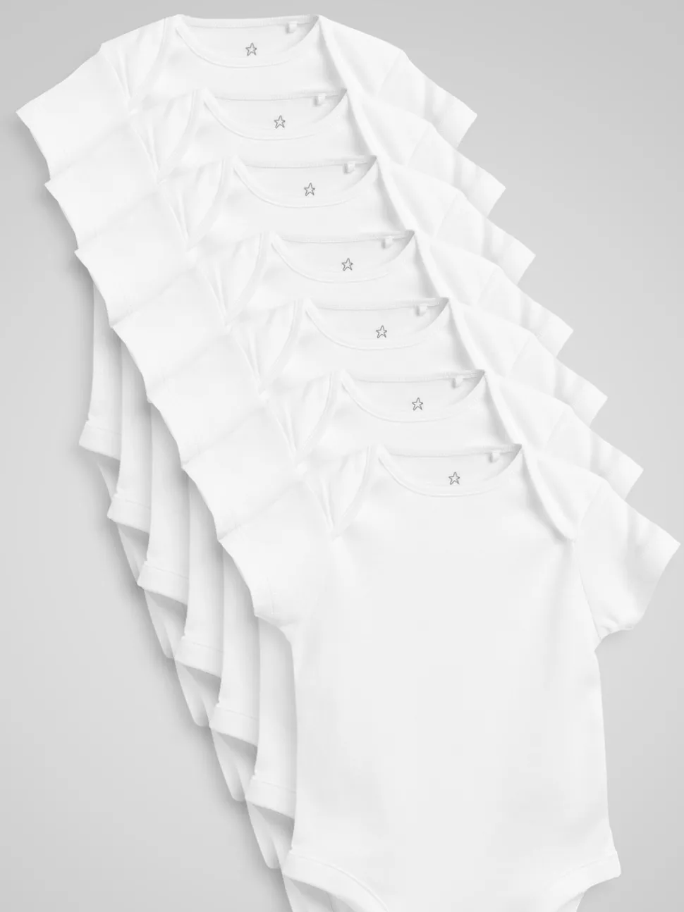 White Essential 7 Pack Short Sleeve Bodysuits