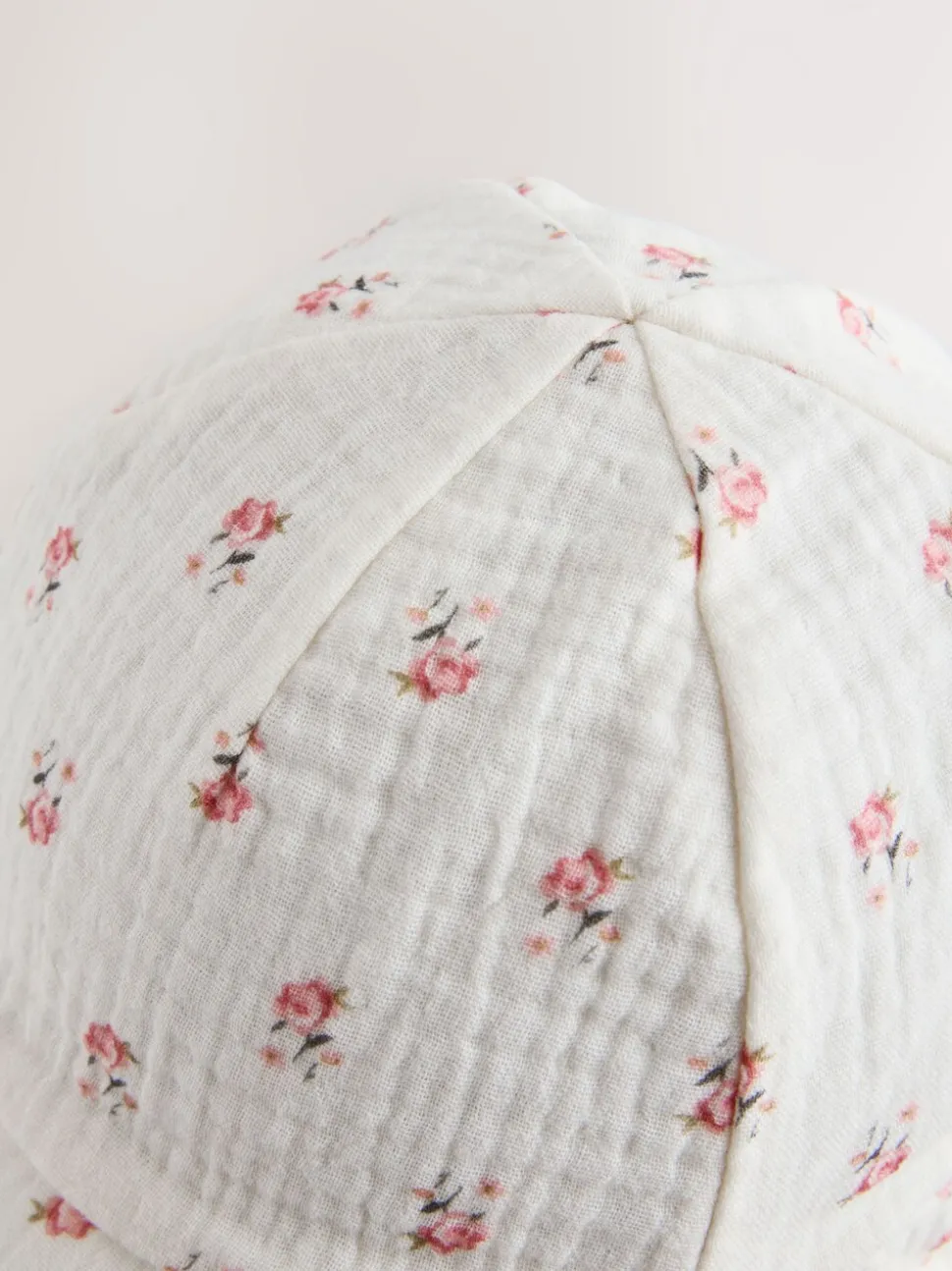 White Floral Woven Legionnaire Baby Hat (0mths-2yrs)