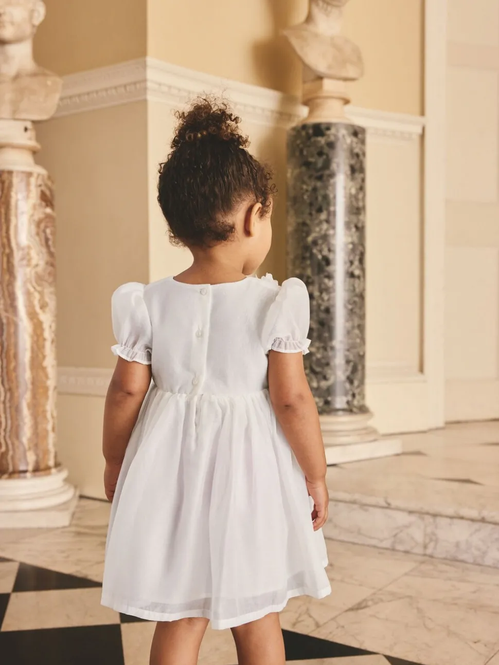White Flower Corsage Dress (3mths-8yrs)