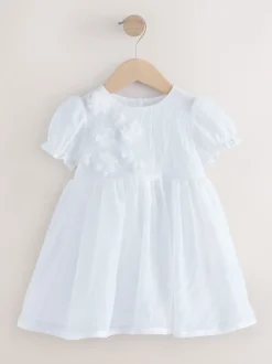 White Flower Corsage Dress (3mths-8yrs)
