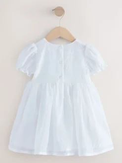 White Flower Corsage Dress (3mths-8yrs)