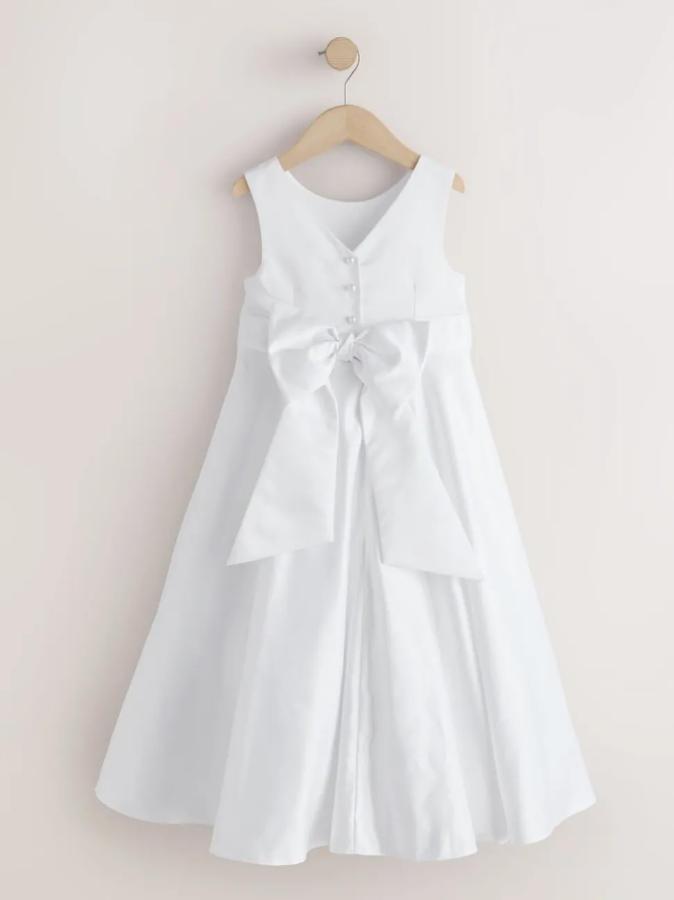 White Flower Girl Bow Dress (6-13yrs)