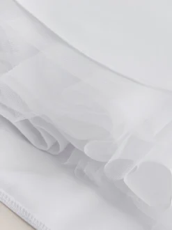 White Flower Girl Bow Dress (6-13yrs)