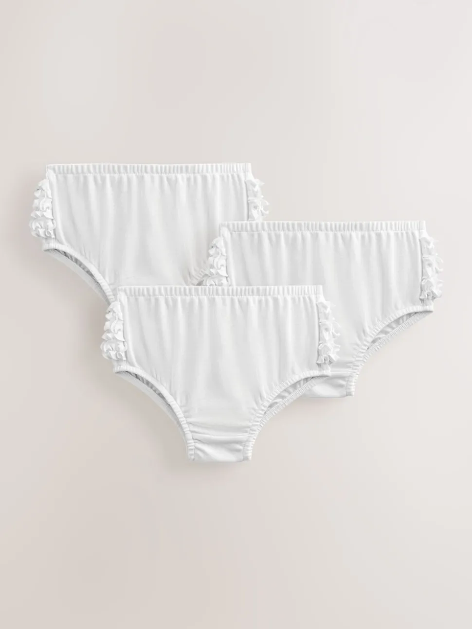 White Frill Baby Jersey Knickers 3 Pack (0mths-2yrs)