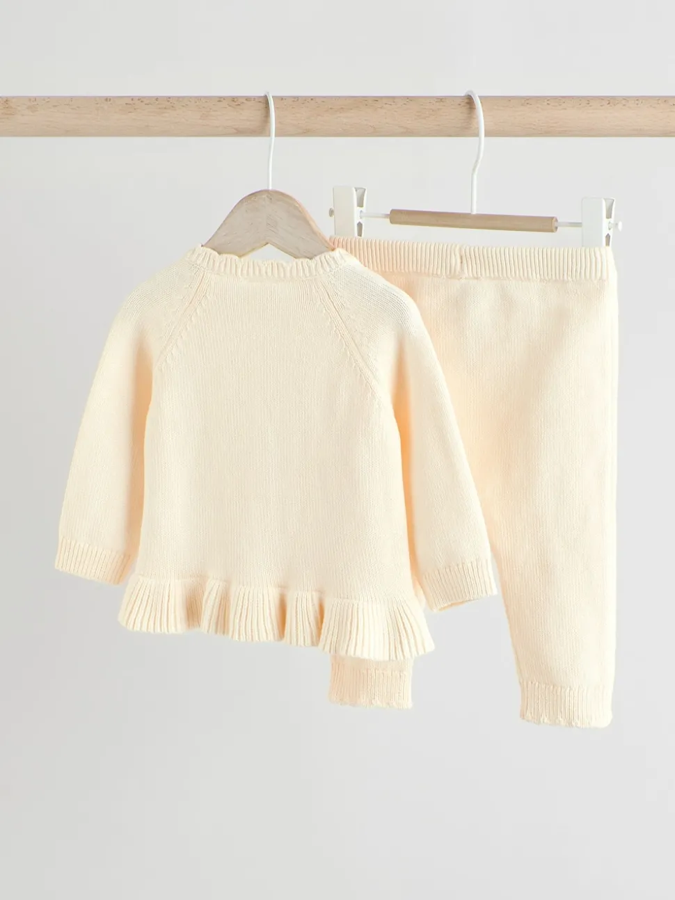 White Frill Knitted Bow Cardigan Set (0mths-3yrs)