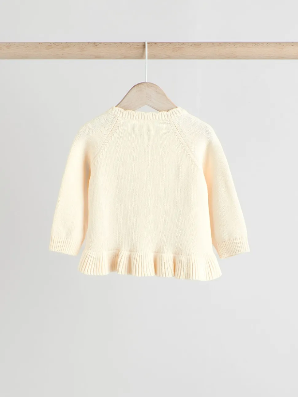 White Frill Knitted Bow Cardigan Set (0mths-3yrs)