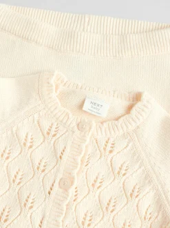 White Frill Knitted Bow Cardigan Set (0mths-3yrs)