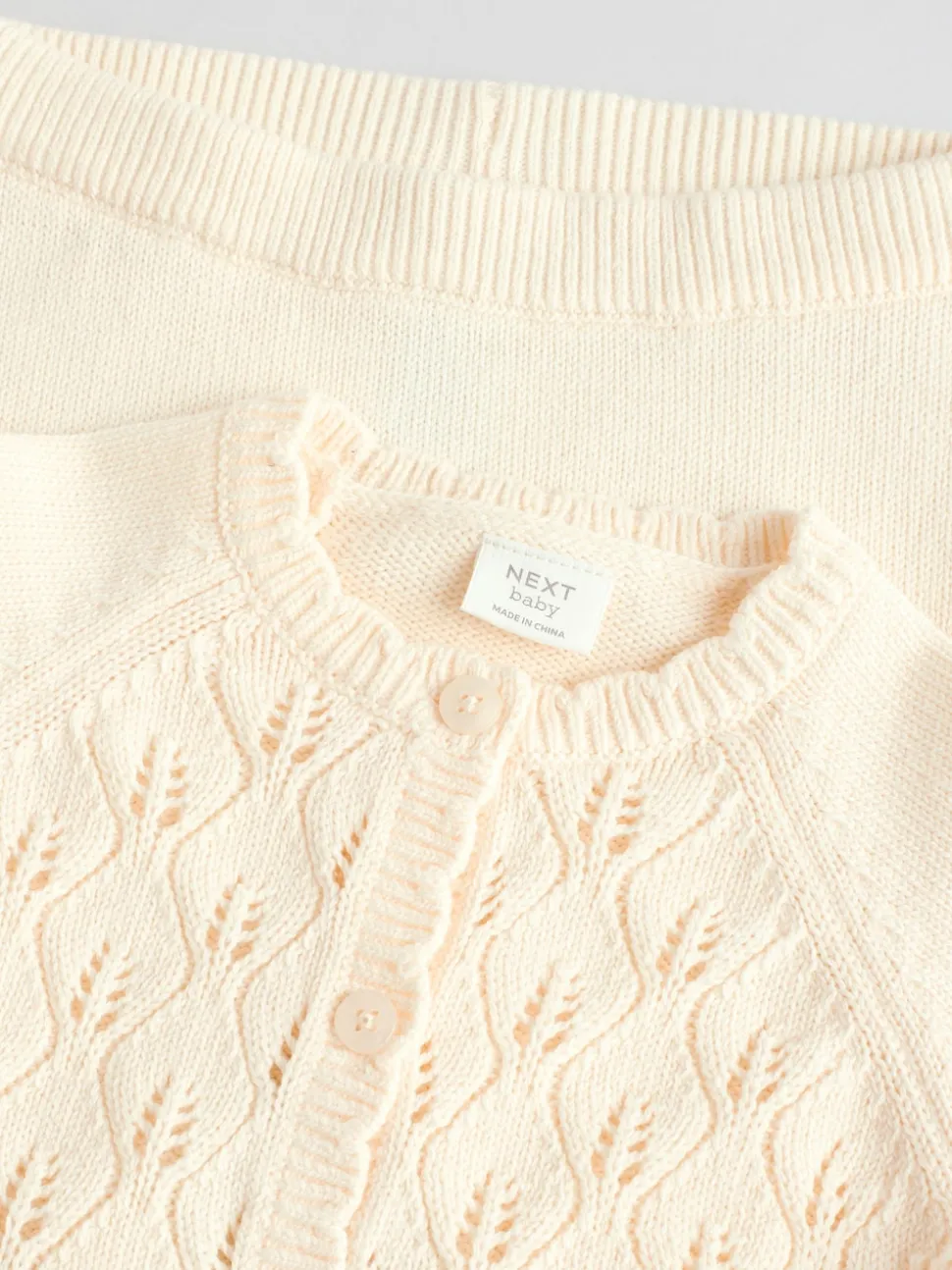 White Frill Knitted Bow Cardigan Set (0mths-3yrs)