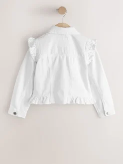 White Frill Shoulder Denim Jacket (3-16yrs)
