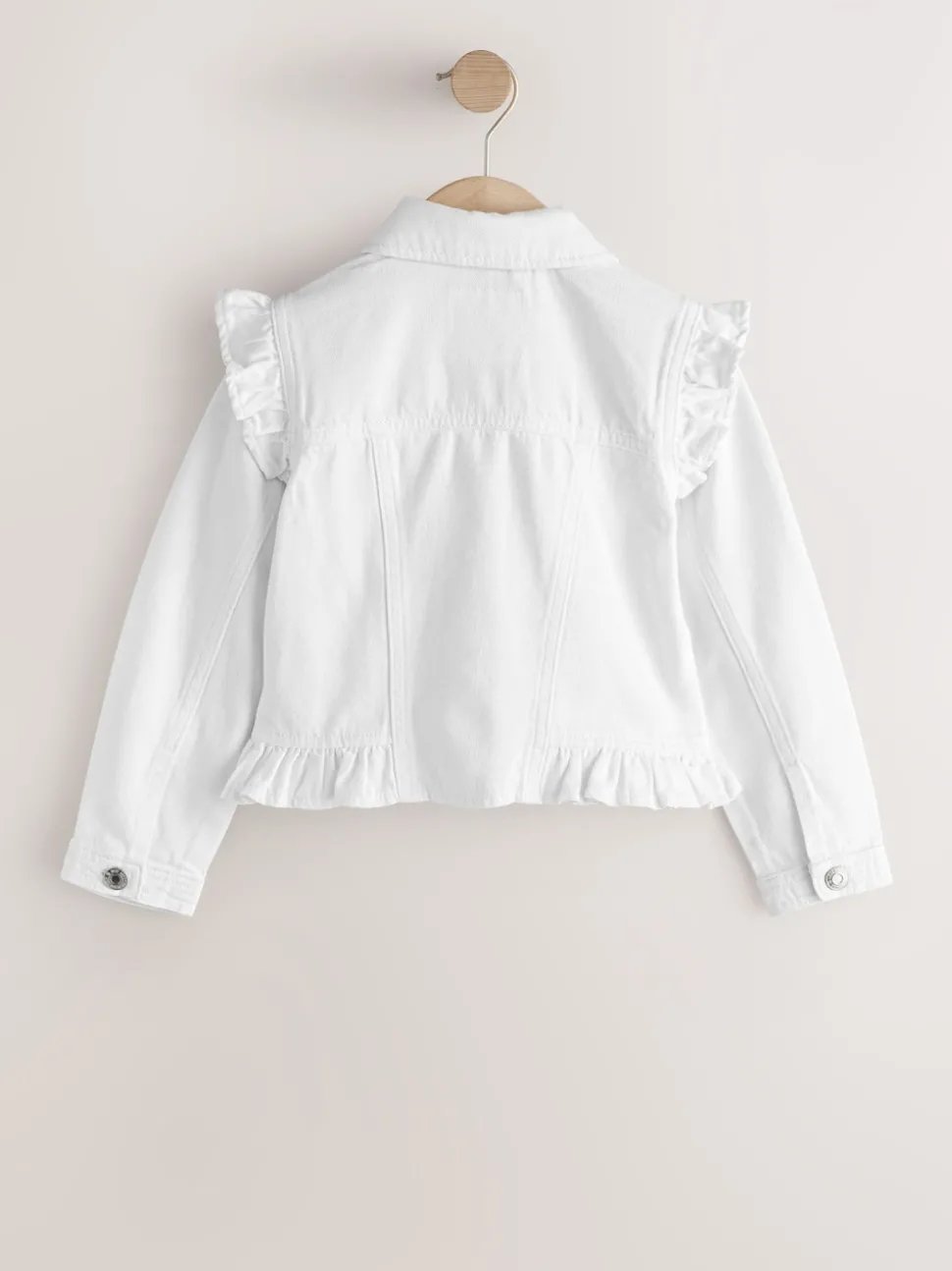 White Frill Shoulder Denim Jacket (3-16yrs)