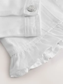 White Frill Shoulder Denim Jacket (3-16yrs)