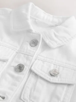 White Frill Shoulder Denim Jacket (3-16yrs)