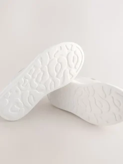 White Glitter Lace Up Trainers