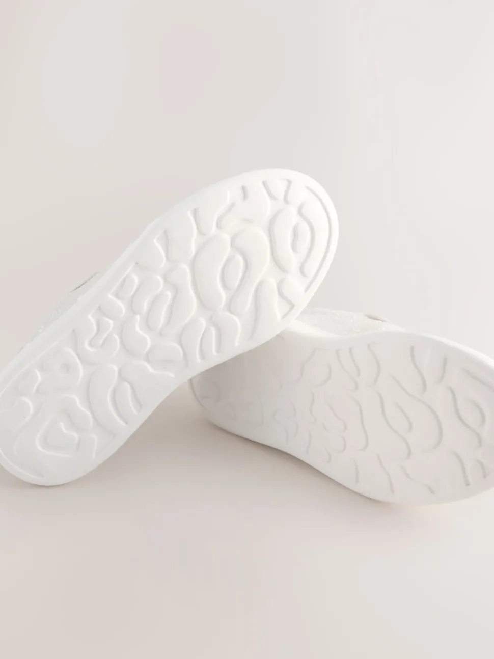 White Glitter Lace Up Trainers