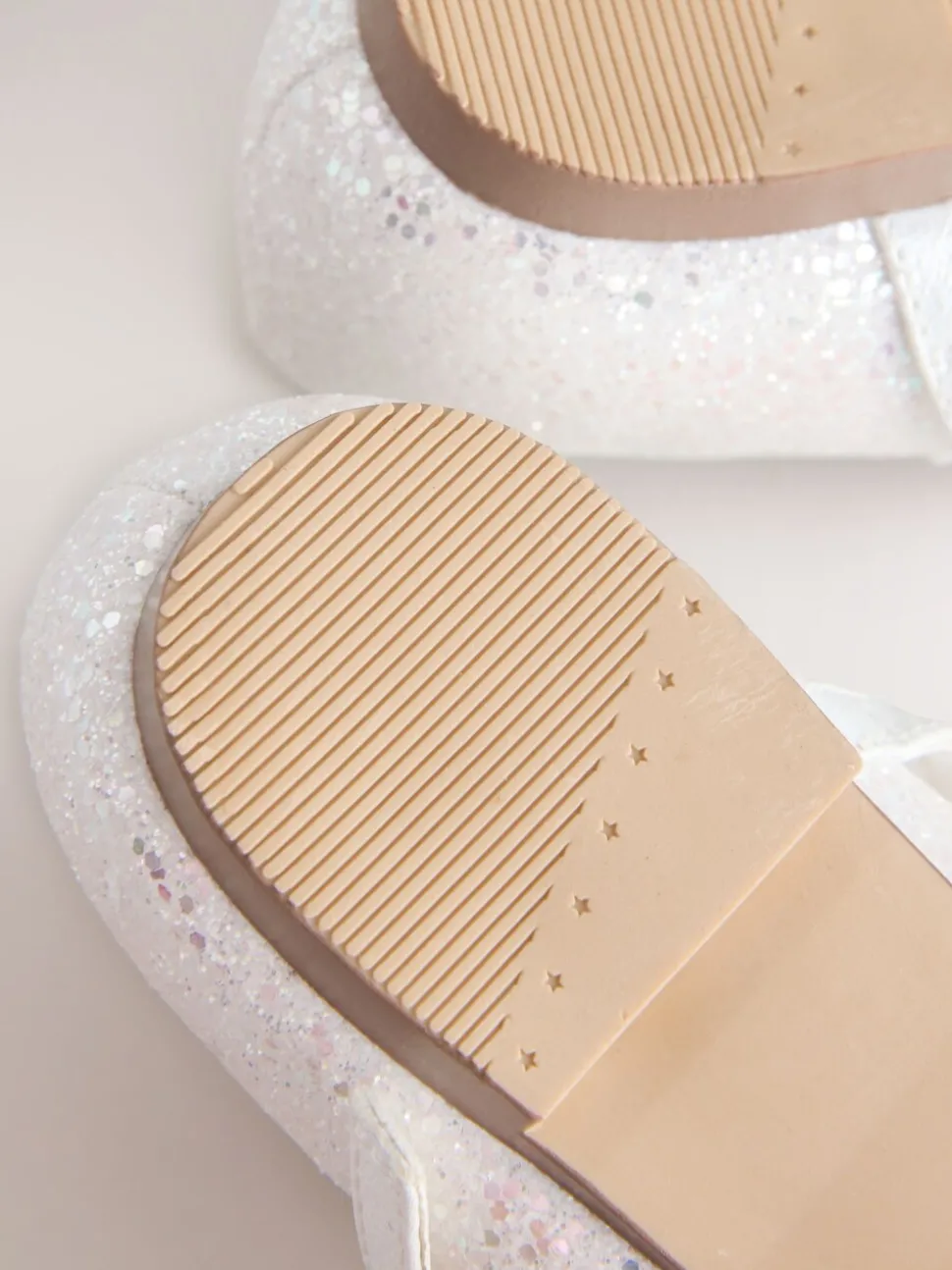 White Glitter Wide Fit (G) Mary Jane Occasion Shoes
